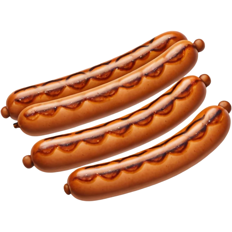Single grilled sausage on a plain white background emoji