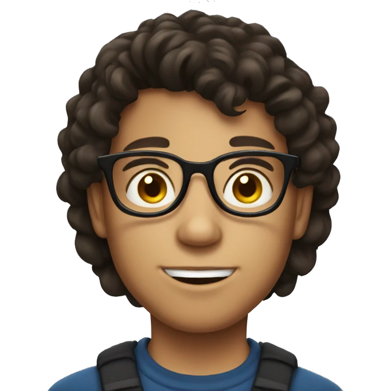 Brunette boy with glasses emoji