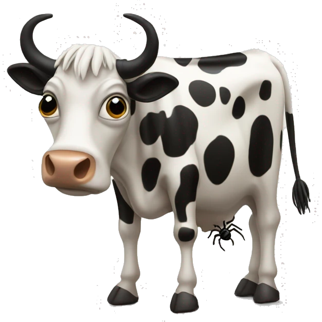 spotted cow with spider legs emoji