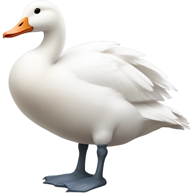 White goose lying on the belly in depression, 2D emoji