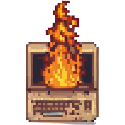 Computer on fire emoji