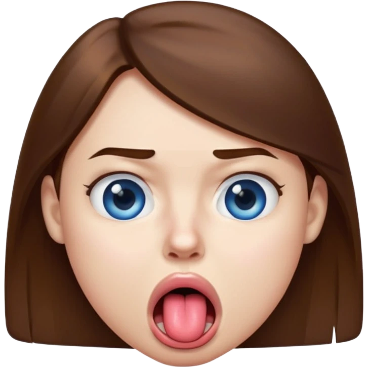 Quelqun de blan brun au yeux bleu qui tire la langue sur le coter de la bouche et regarde mal emoji