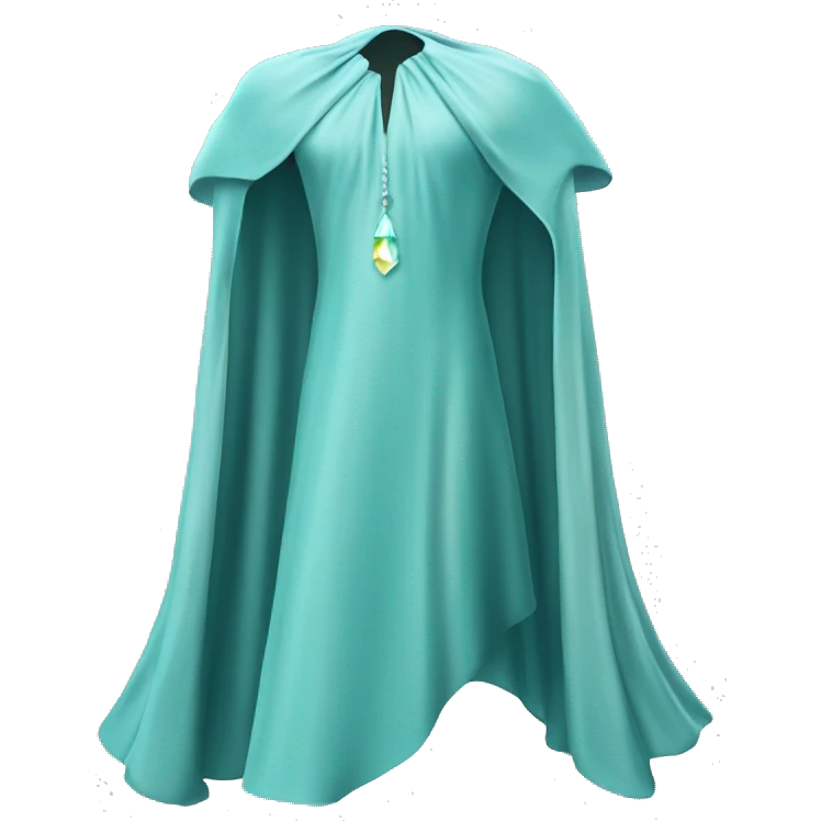 faceless mannequin flapping aquamarine gemstone cape emoji