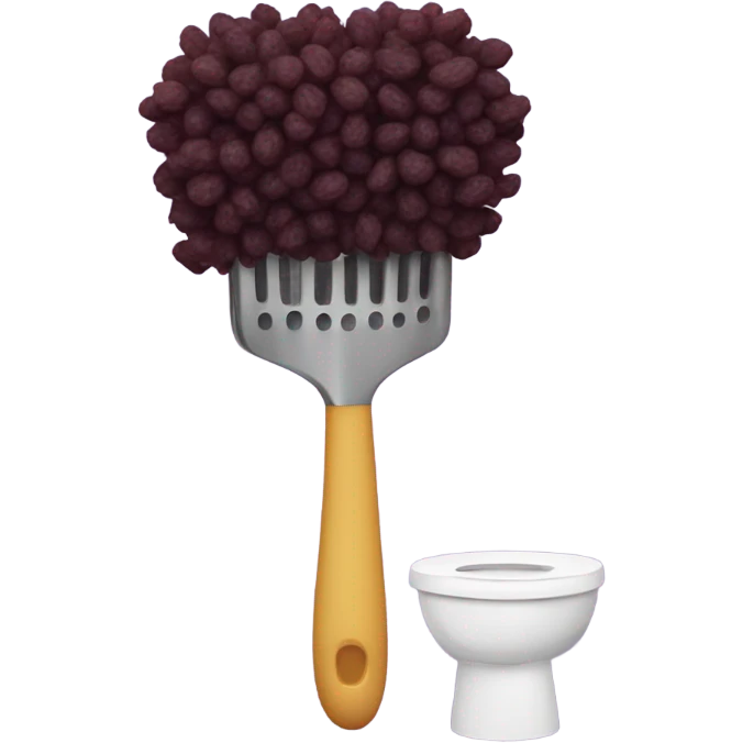 Toilet brush eating a raisin emoji