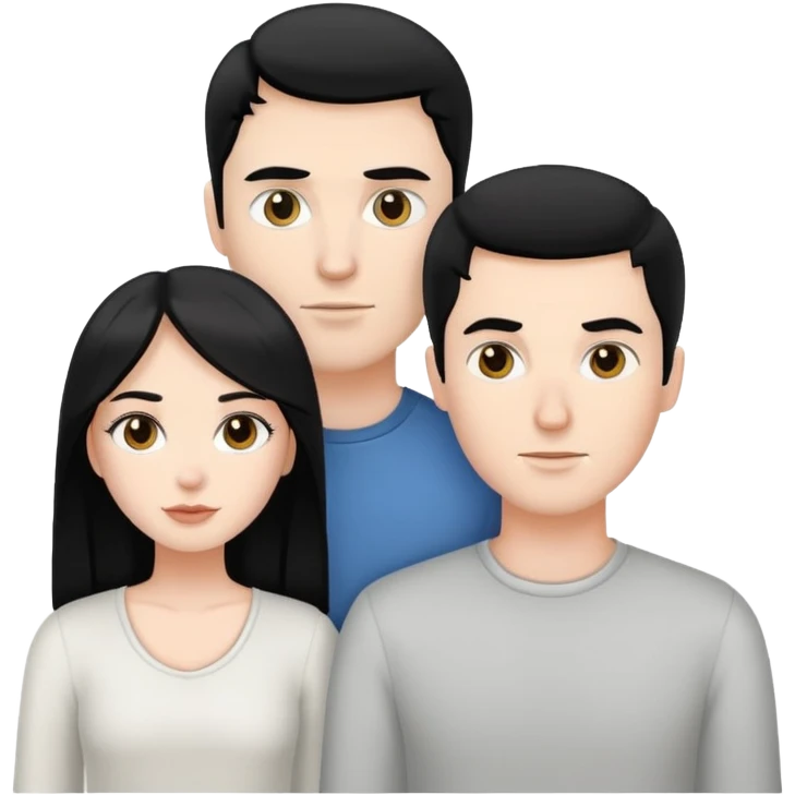 a white man and a white girl with black hair emoji