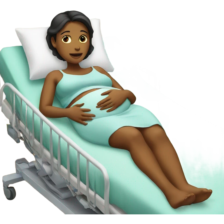pregnant women in a hospital bed  emoji