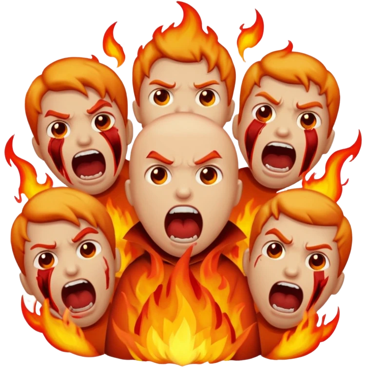people burning in hell emoji