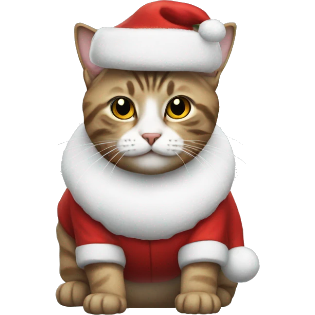 Cat wearing Santa suit emoji