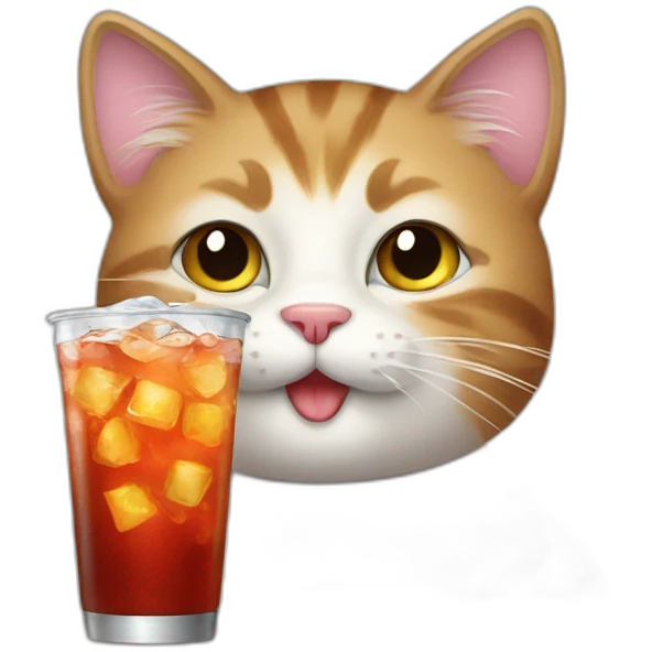 Cat drinking soda emoji