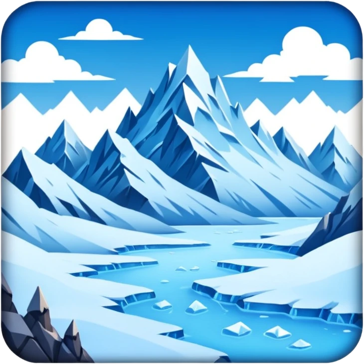 Ice Planet – frozen surface, icy mountains, blizzards emoji