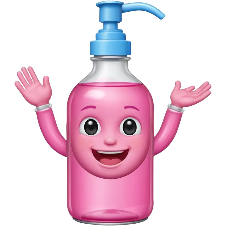 Smiling freaky baby oil bottle pink emoji