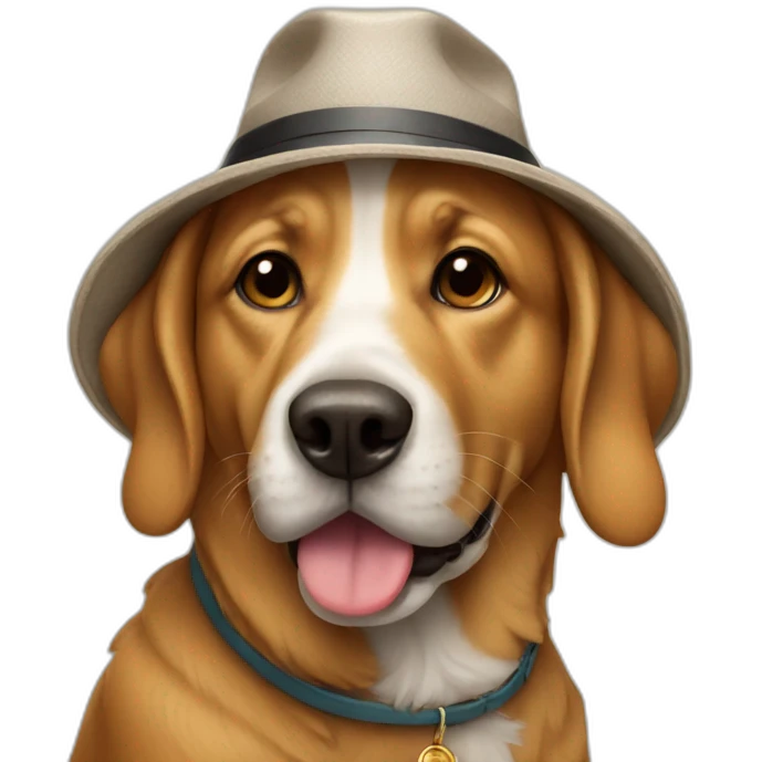 Dog wearing a hat emoji