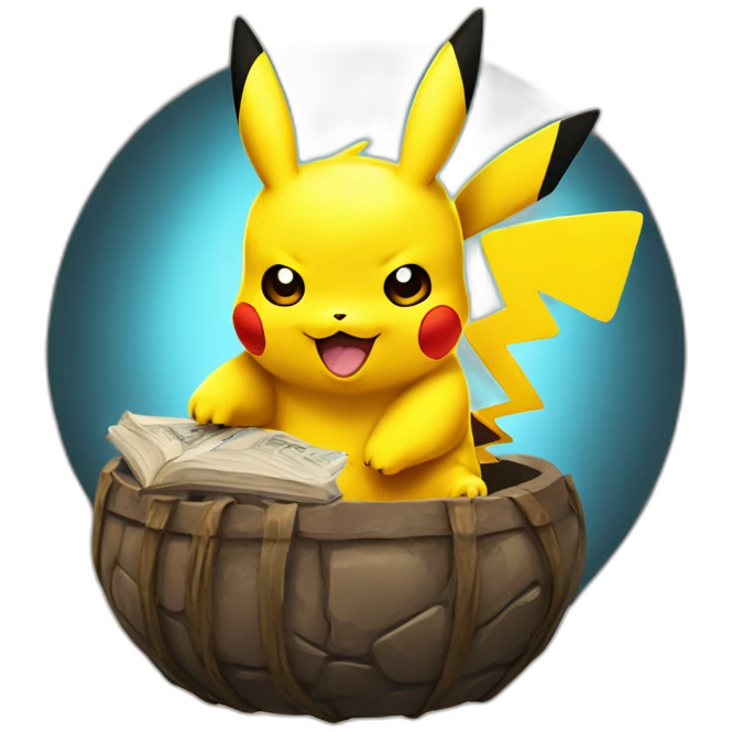 Pikachu avec dracofeu emoji