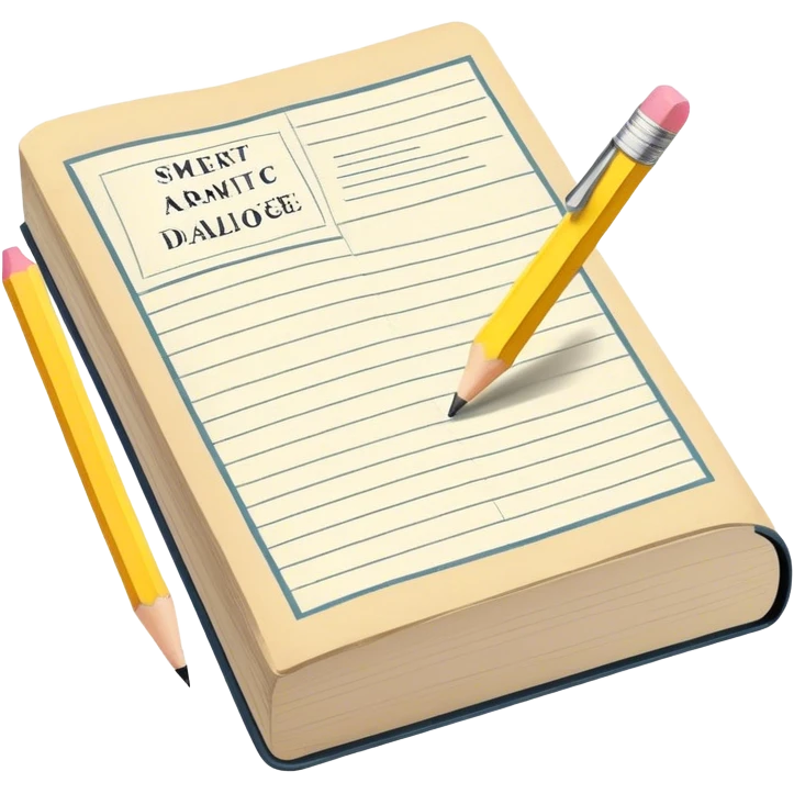 Create a detailed emoji representing the process of writing texts for comic books. The design should feature a large, open comic book with vintage comic strips visible on its pages. A pencil should be shown writing text on one of the comic panels, but without a hand. The pencil should appear as though it is actively creating the dialogue or narration. Use a classic color palette with muted tones for the comic book and brighter accents on the pencil to draw attention to the writing process. Do not include any emojis or smiley faces. Make the background transparent. emoji