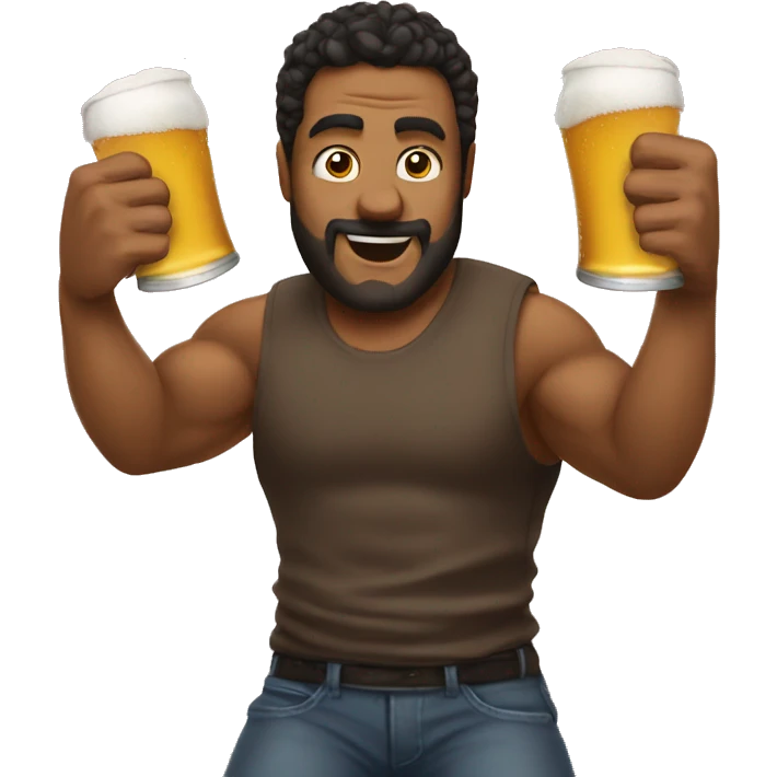 Generate a guy double fisting beers  emoji