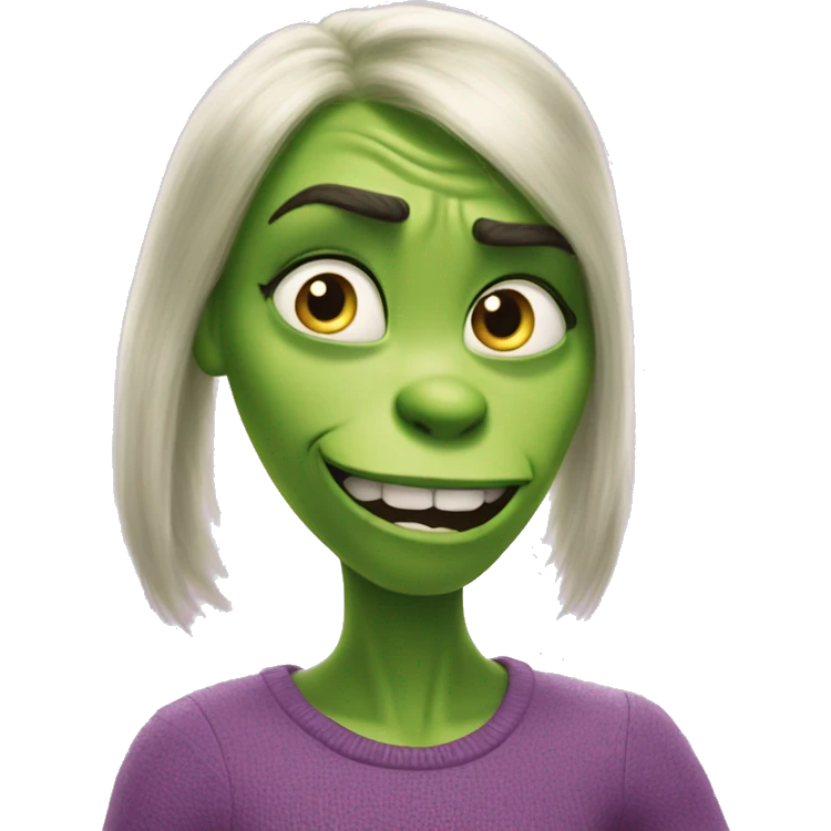 disgust ( from inside out ) x grinch has green skin emoji