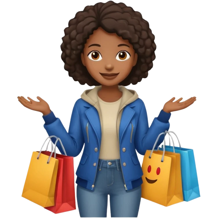 black girl holding shopping bags  emoji