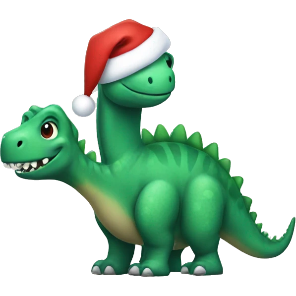Christmas dinosaur emoji