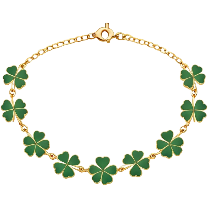 Gold chain and white clover anklet  emoji