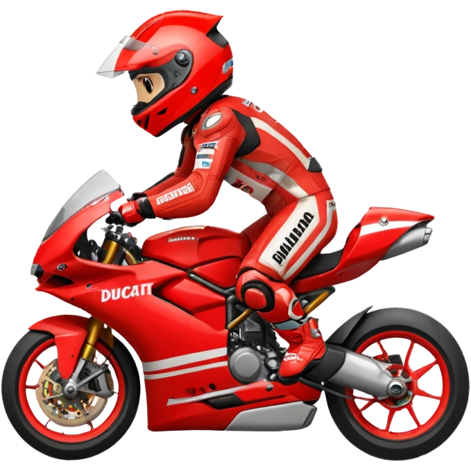Un emoji de moto gp dé Ducati Marc Márquez pero con la moto  emoji