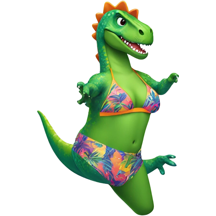 dinosaur in bikini emoji