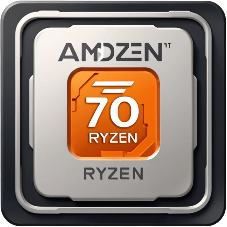 microchip with the number 7000 on it, AMD Ryzen 7000 CPU emoji