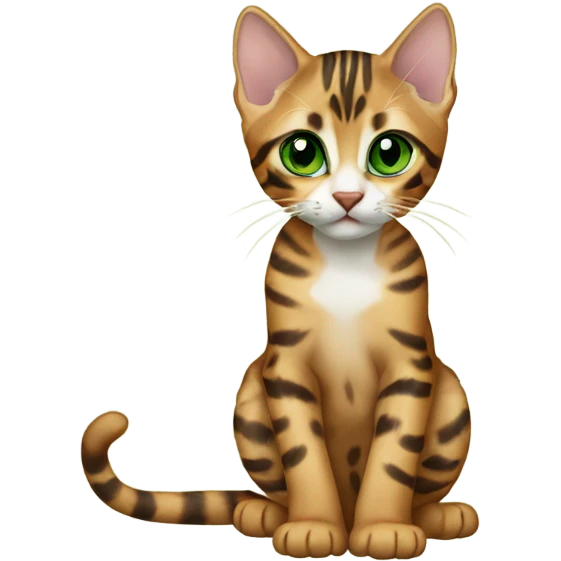 bengal kitten with green eyes emoji
