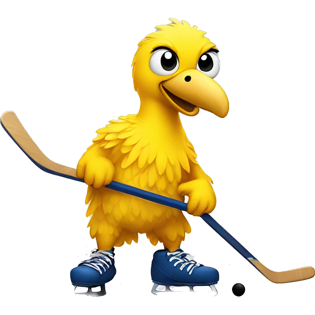 Big bird playing hockey emoji