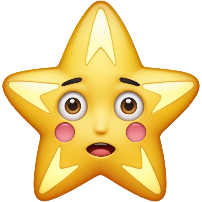 star character with shocked face glowing too bright emoji