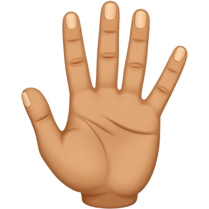 W hand sign 5 fingers emoji