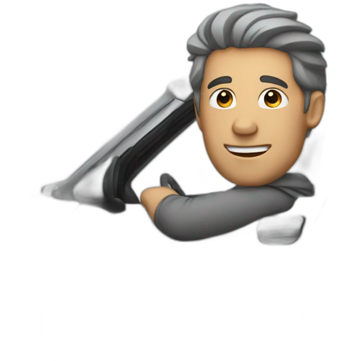 Guy in grey car emoji