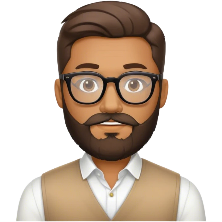 stylish guy with glasses and beard emoji