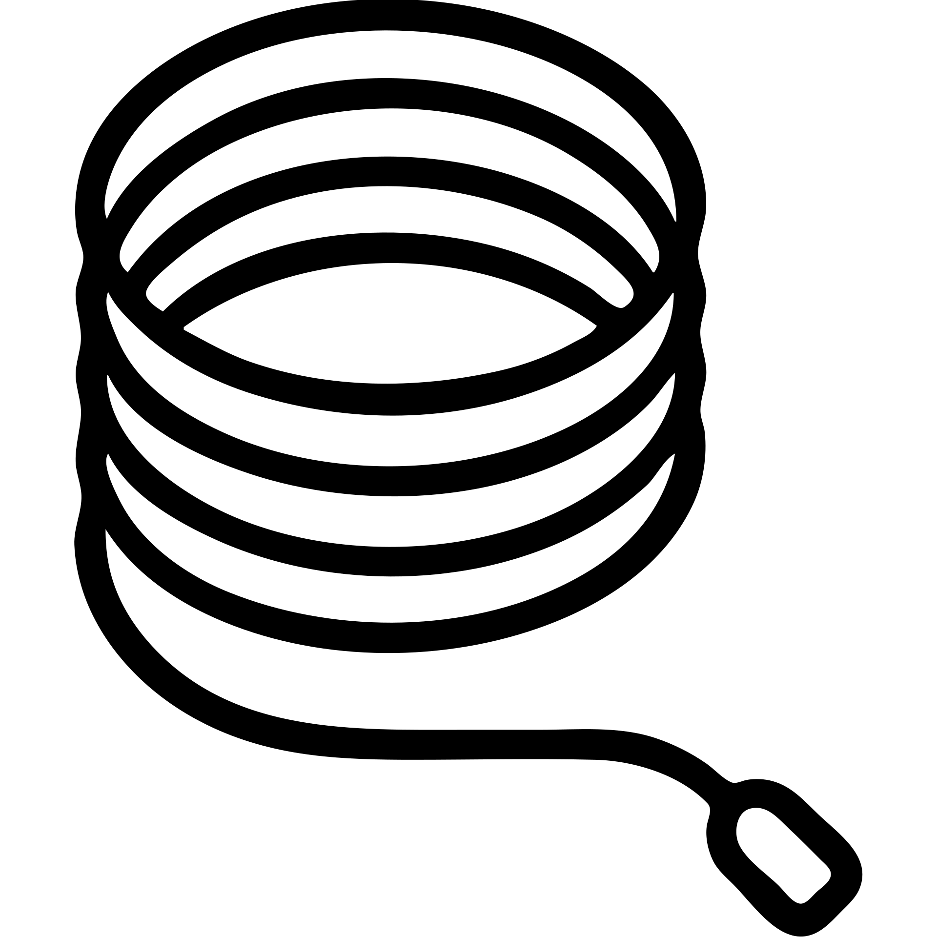 red cable spiral tube, minimal outline style emoji