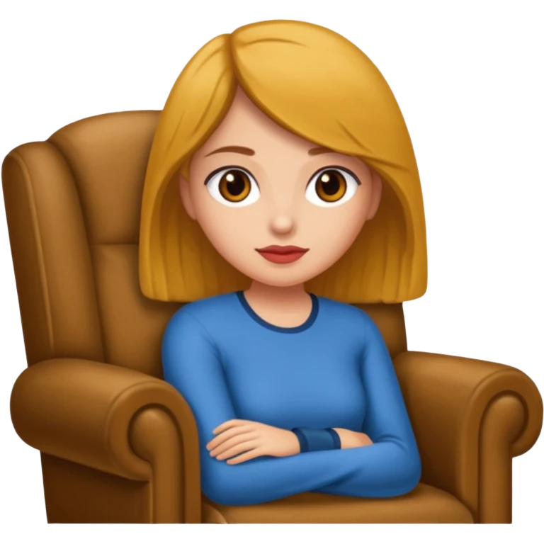 Una chica sentada en un sillon emoji