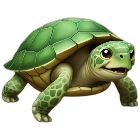 Tortue sur chien emoji