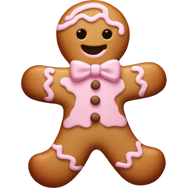 Light pink  gingerbread man emoji