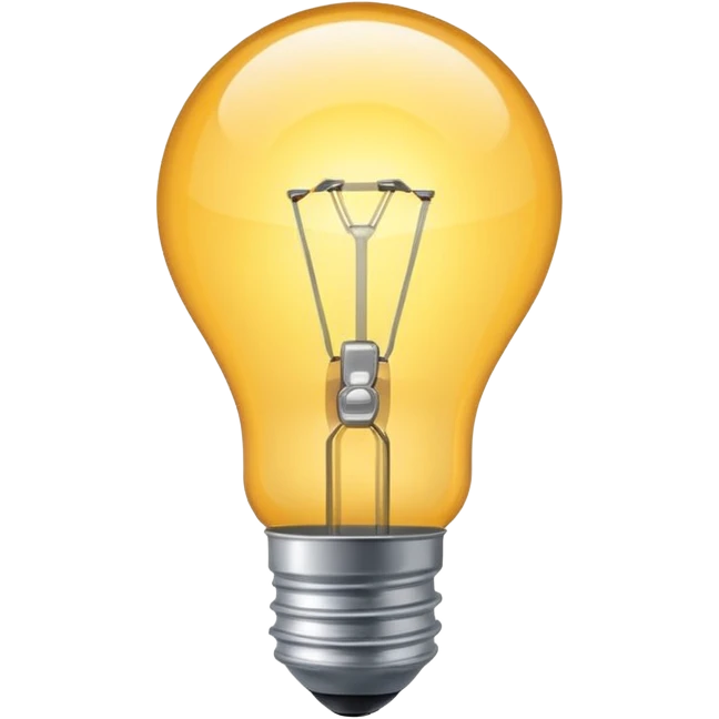 fixed glowing lightbulb, bright and intact, clear and simple style emoji