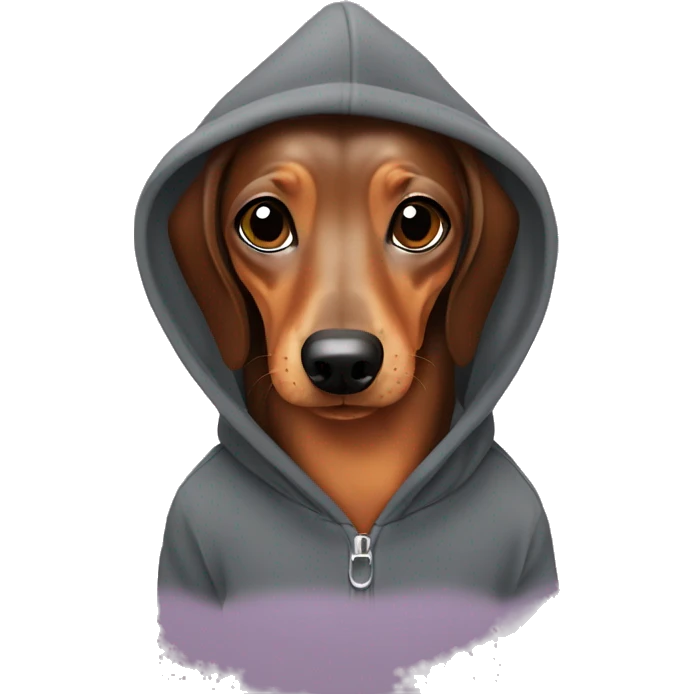 dachshund dog wears hoodie emoji
