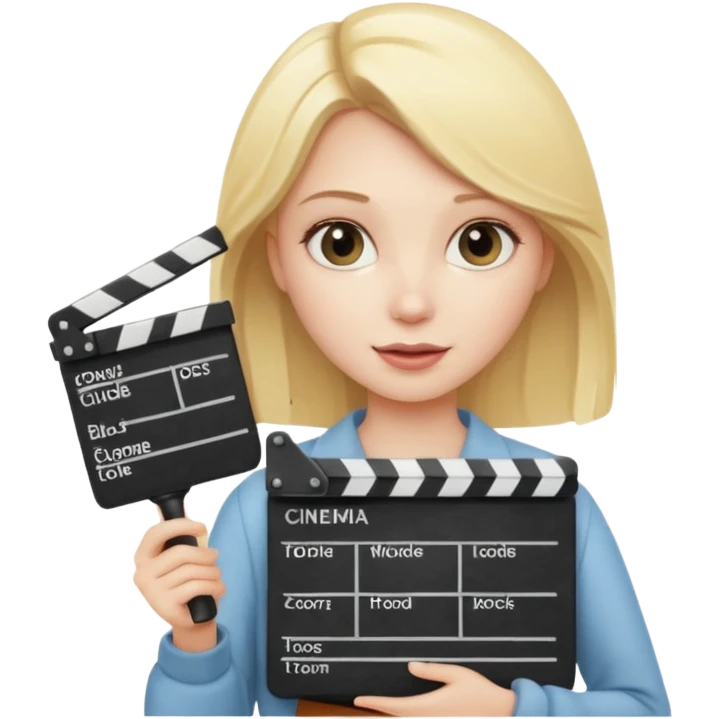 Blonde girl studyng cinema emoji