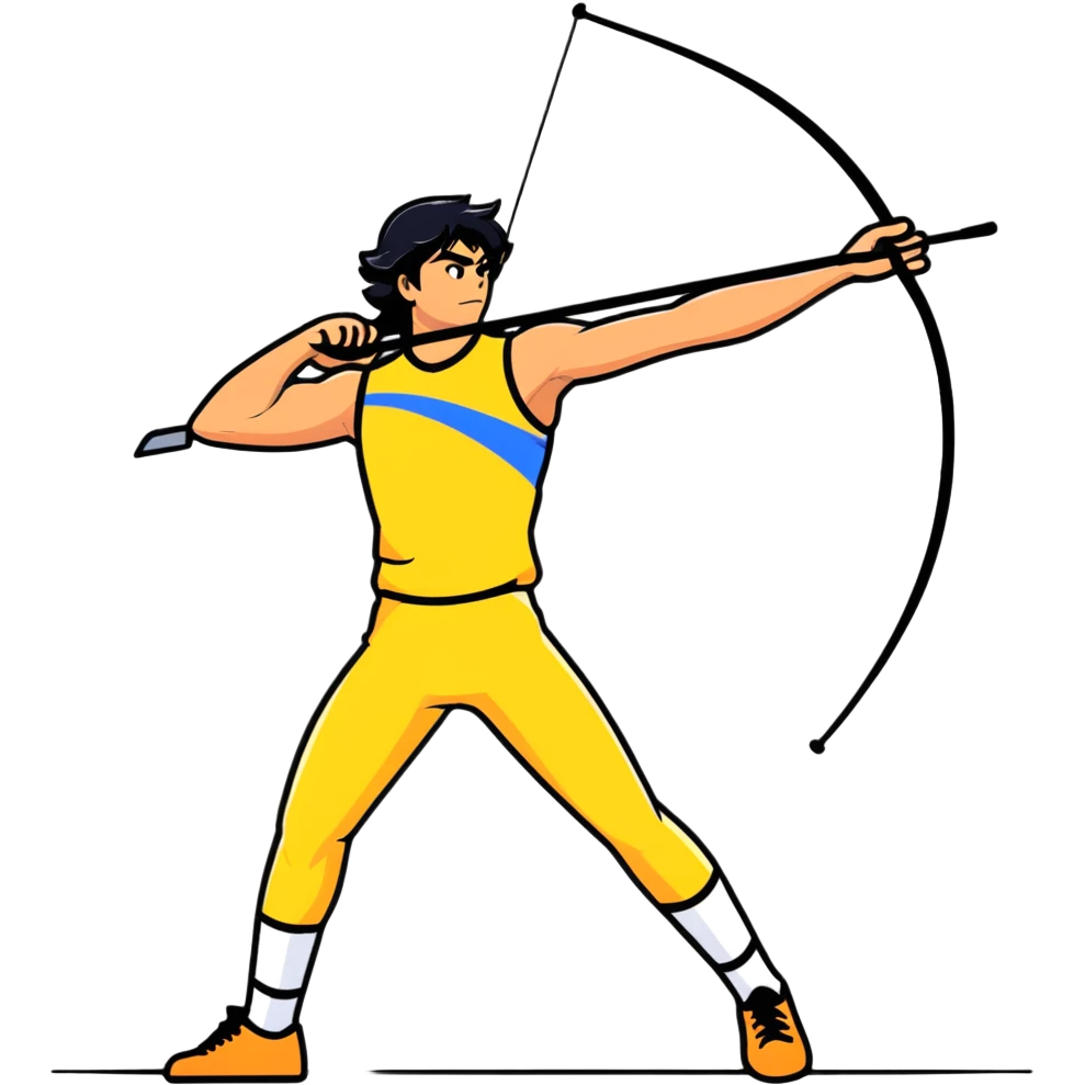 Neeraj Chopra throwing javelin in competition, dynamic pose emoji