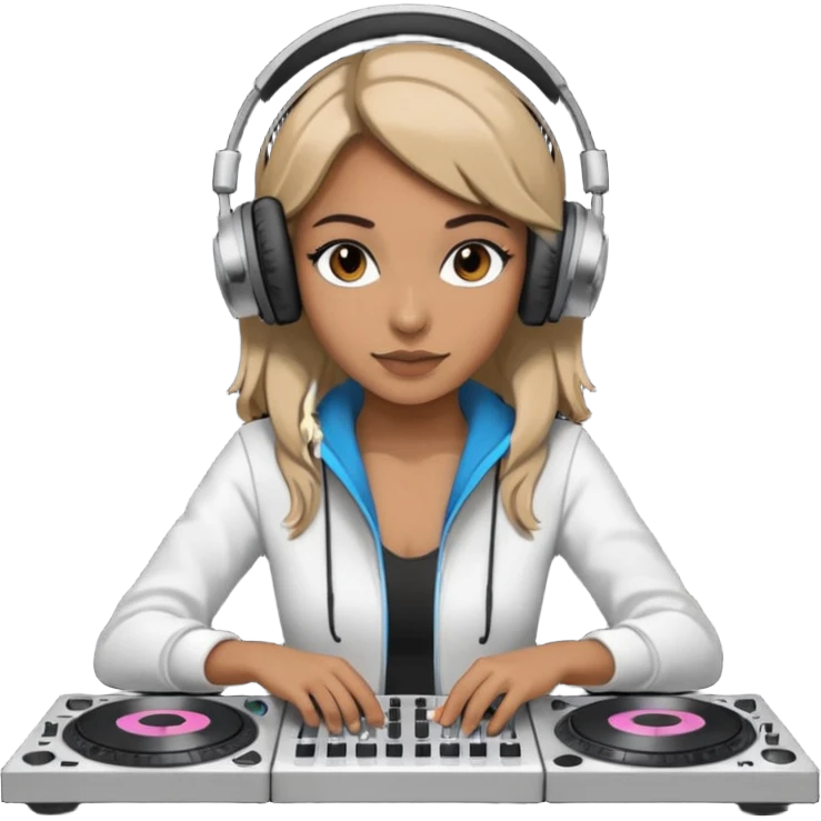 woman dj with setup emoji