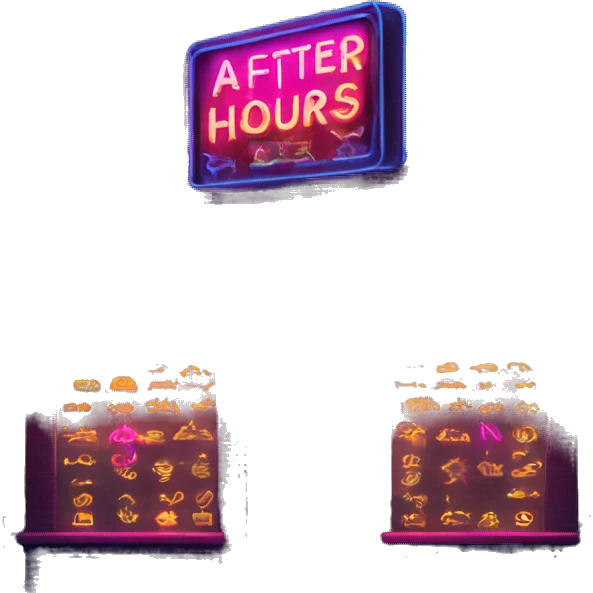 Neon Sign that says 'After Hours' emoji