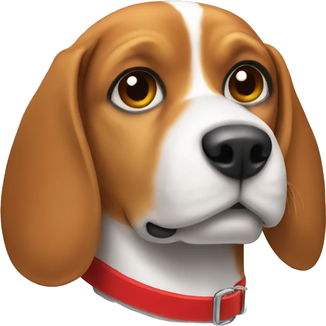 a beagle with a red collar emoji