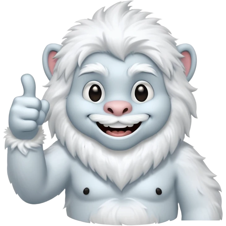 yeti thumbs up, smiling, winking emoji