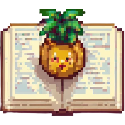 book emoji, pixel art style, small and sharp emoji