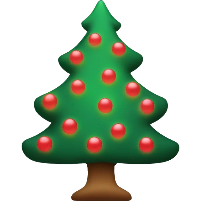 Christmas tree with red and green lights. Add pastel pink ribbon on top.  emoji