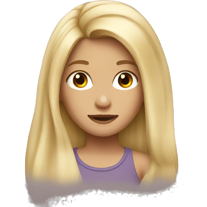 blond girl with pony long hair  emoji
