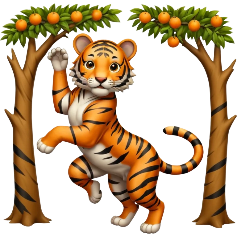 tiger jumping from tree emoji