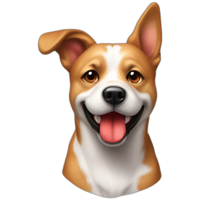 Chien avec une balle rouge dans la bouche emoji