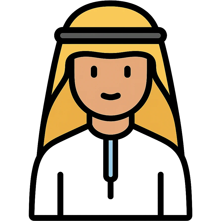 color outline icon of a Gulf Arab man in traditional dress emoji